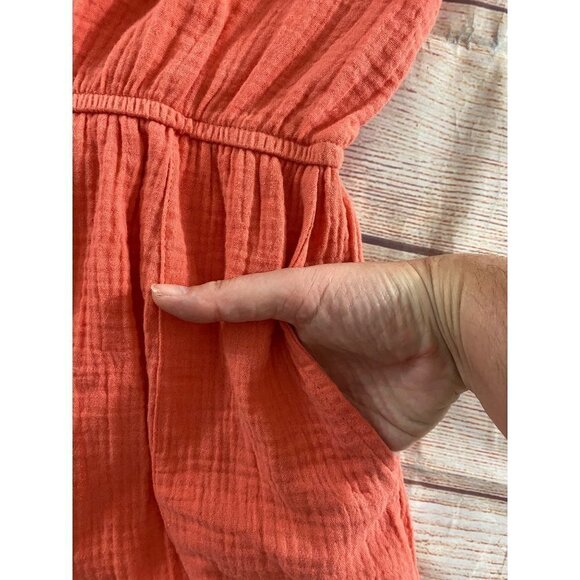 Knox Rose Women's Casual Coral Bohemian Romper - Small - Picture 10 of 13